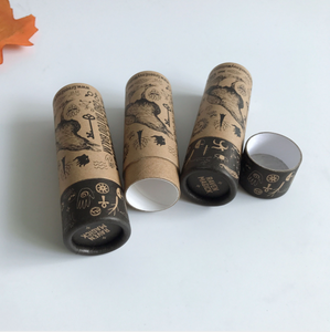 Tube en papier kraft recyclé écologique avec impression personnalisée, contenant cosmétique jetable pour baume solide pour les lèvres - Product Image 2