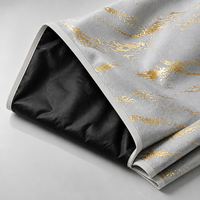 Rideaux occultants en tissu polyester laminé feuille d'or marbrée, à œillets, isolants thermiques, prêts à poser pour fenêtre de chambre