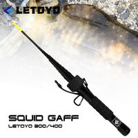 Gaff télescopique portable pour calamar 3m/4m en acier inoxydable, crochet à six griffes, gaff portable pour la pêche au calamar et au seiche en eau salée