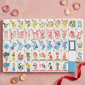 Juego Completo de Mahjong Americano de Acrílico con Rayas Azules para Fiestas en el Jardín, Personalizable de Fábrica - Product Image 1