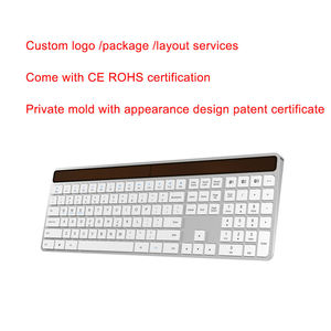 Clavier sans fil rechargeable en aluminium ultra fin et léger pour bureau, maison, PC, ordinateur portable, iOS//Android - Product Image 6
