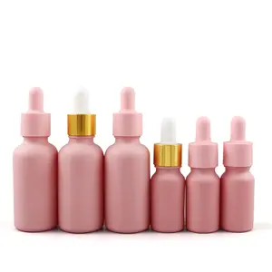 10ml 30 ml 분홍색 입히는 유리제 점적기 병 정유와 Aromatherapy 화학 실험실 화학물질을 위한 UV 안전한 병