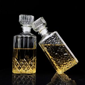750ml Glasflasche für Whisky Vintage geschnitzte Glas Whisky flaschen Whisky Dekan ter - Product Image 6