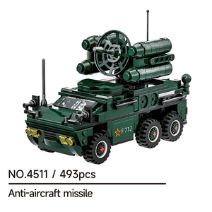 วังเก้ 4510-4513 รถถังฮัมเมอร์ ยุคสงครามโลกครั้งที่ 2 รถบรรทุกติดตั้งขีปนาวุธ รถบรรทุก รถจรวด โมเดลรถยนต์ MOC ชุดตัวต่อเสริมทักษะ ของเล่นตัวต่อ ขายส่ง - Product Image 3