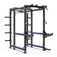 Estación de Entrenamiento Integral Multifuncional: Máquina Smith Comercial, Rack de Sentadillas y Cable Crossover de Acero para Gimnasio en Casa