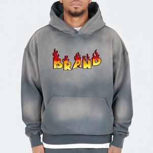 New Trendy Plus Size Men's Sunfade Wash Hoodies | Jersey de gran tamaño de estilo casual de algodón | Sudadera con capucha de lavado ácido para hombres - Product Image 1