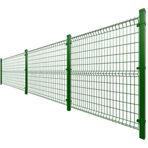 廉价聚氯乙烯涂层热浸焊丝网栅栏板v型丝网栅栏板3d焊接弯曲栅栏