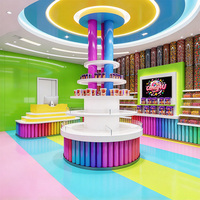 Étagère de présentation pour confiserie avec éclairage LED, vitrine en verre, design personnalisé pour magasin, vitrine de confiserie