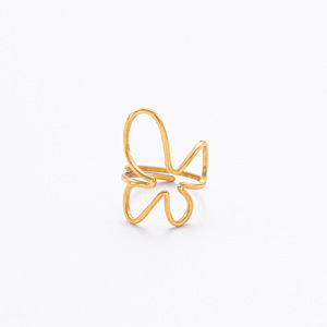 Anillos de moda chapados en oro, ajustables, con diseño geométrico de mariposa, para mujer, joyería para fiestas. - Product Image 4