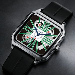 Montre à quartz légère pour homme, de luxe discret, écologique, en acrylique, style sportif, cadran carré, bracelet magnétique, chiffres arabes, pour le commerce transfrontalier - Product Image 6