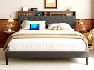 Ensemble <span class=keywords><strong>de</strong></span> <span class=keywords><strong>lit</strong></span> multifonctionnel intelligent à hauteur réglable en bois <span class=keywords><strong>de</strong></span> chêne massif avec port <span class=keywords><strong>de</strong></span> charge USB et tête <span class=keywords><strong>de</strong></span> <span class=keywords><strong>lit</strong></span> éclairée - Product Image 2