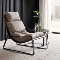 Chaise longue moderne en acier et cuir, extensible, inclinable, pliable, pivotante, pour salle à manger/salon, fauteuil de salon, meubles de salon