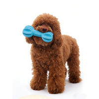 Jouet à mâcher pour chien en silicone durable sans BPA, distributeur de nourriture, haltère dentaire double pour l'entraînement des chiots