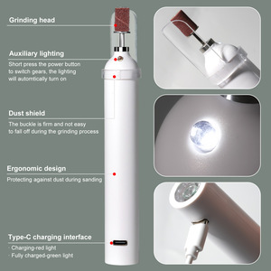 เครื่องเจียรเล็บแบบพกพา 2-in-1 รุ่นใหม่ พร้อมปากกาเจียรและตะไบเล็บ ชาร์จผ่าน USB พร้อมไฟ LED ในตัว - Product Image 2