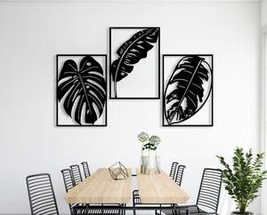 Décoration murale murale en acier / fer moderne / minimaliste / industriel Vietnam Art mural en métal moderne CNC à motifs floraux - Product Image 4