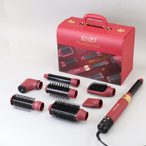 ENZO EN-6223-2 2025 Venta caliente Jujube Bolsa De cuero rojo plancha <span class=keywords><strong>el</strong></span>éctrica rizador aire caliente <span class=keywords><strong>secador</strong></span> de <span class=keywords><strong>pelo</strong></span> <span class=keywords><strong>cepillo</strong></span> 8 en 1 en Stock - Product Image 5