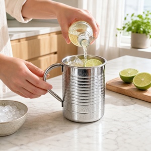 Taza Moscow Mule de Acero Inoxidable 304 con Logotipo Personalizado, Taza de Café con Asa, Ideal para Reuniones Familiares y la Oficina - Product Image 3