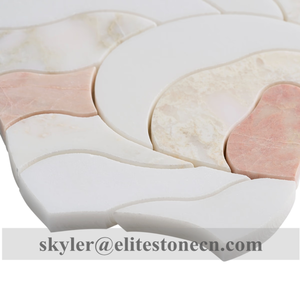 กระเบื้องโมเสคหินอ่อนขัดเงาสีชมพูไอริสโรซ่าออนิกซ์ สำหรับตกแต่งผนังห้องน้ำสไตล์โมเดิร์นในวิลล่า - Product Image 5