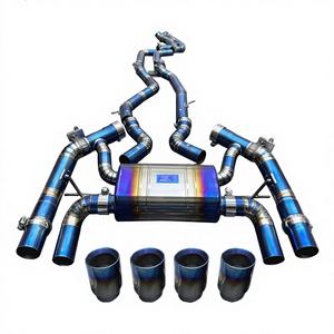 Sistema de Escape Catback Vortex Luxury Blue Titanium para M2 F87 N55 3.0T 2014-2019, Sistema Valvetronic, Kit de Puntas Cuádruples Azules Quemados - Product Image 1