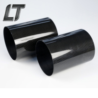 Tube en fibre de carbone OEM 3K de grand diamètre (110 mm, 120 mm, 130 mm) enroulé en rouleau