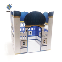 Maison de jeu en carton ondulé personnalisée pour mosquée, avec logo sur mesure et finition en papier couché