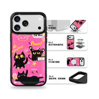 Coque de téléphone AG Feeling Black Edge avec motif chat doré pour iPhone 17, 17 Pro Max, 16 Pro, 15 – Coque magnétique