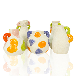 Jarrón de Cerámica Pintado a Mano, Creativo y Personalizado, Maceta para Adornos Secos, Juego de Jarrones de Cerámica Modernos para Decoración de Oficina - Product Image 1