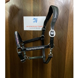 Cuero genuino Caballo Doma Halter Equino Cristal Bling Múltiples Tamaños Disponibles - Product Image 2