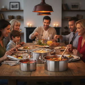 Bán buôn 3 cái đồ nấu nướng chậu và chảo, Chất lượng cao thép không gỉ đồ nấu nướng chậu và chảo, thép không gỉ chậu có nắp đậy - Product Image 3