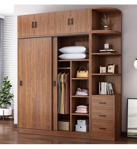 ตู้เสื้อผ้าไม้จริงทันสมัยพร้อมประตูบานเลื่อนสำหรับ<span class=keywords><strong>ห้อง</strong></span>นอน <span class=keywords><strong>ห้อง</strong></span>นั่งเล่น หรืออพาร์ทเมนต์ขนาดเล็ก บ้านเด็ก หรือที่พัก<span class=keywords><strong>เช่า</strong></span> - Product Image 3
