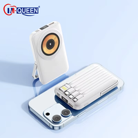 Mini Power Bank Portable Magnétique 22,5W à Charge Rapide 15W Sans Fil, Batterie 10000mAh avec Câbles Intégrés