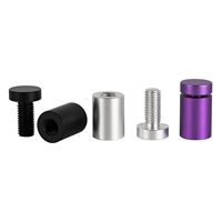 Custom CNC Machining Zinc Titanium Alloy Aluminum Polished Finish Fasteners Sign Standoffs Screws Glass Acrylic Wall Mounts