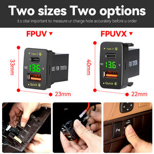 Adaptador al por mayor con voltímetro C y voltímetros cargador de coche USB - Product Image 5