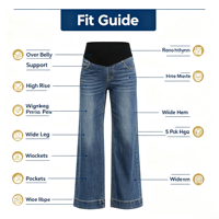Jean de maternité à soutien abdominal pour femme, coupe large, en denim extensible, décontracté et confortable pour le quotidien
