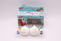 2 pièces de peinture à la main en céramique de Noël pour boule Kit de décoration de peinture et de pinceau assortis pour bonhomme de neige renne pendentif en porcelaine