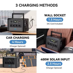 Station d'alimentation portable 2000W, batteries LiFePO4 au lithium-ion avec BMS, système d'alimentation solaire hors réseau, chargeur sans fil - Product Image 6