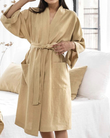 Robes en lin 100% biologique OEKO-TEX pour femmes Rose 170gsm Douces et respirantes pour l'été, l'automne et le printemps