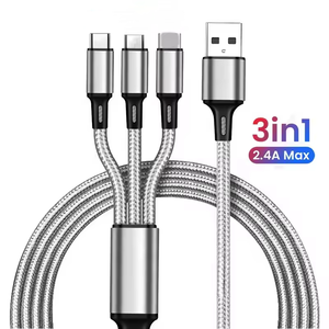 <span class=keywords><strong>Cable</strong></span> <span class=keywords><strong>USB</strong></span> 3 en 1 de 1.2M 2A con Trenzado de Nailon, <span class=keywords><strong>Cable</strong></span> de Carga Rápida para Teléfono con Tres Puertos IOS/Tipo-C/<span class=keywords><strong>Micro</strong></span>, <span class=keywords><strong>Cable</strong></span> Cargador Multi 3 en 1 - Product Image 5