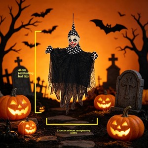 Novedad: Decoración para Fiestas de Casa Embrujada, Accesorios de Fantasma de Payaso de Circo de Carnaval Espeluznante de 20 Pulgadas con Puntos, Fantasma de Payaso Aterrador Colgante para Halloween - Product Image 3