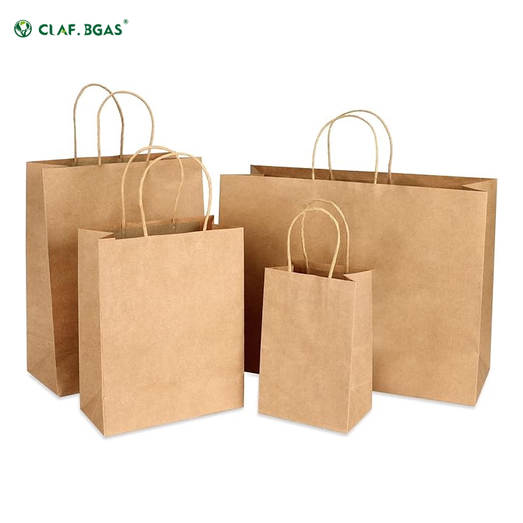 Kraft Paper Takeaway Bag For Restaurant Food Delivery Service