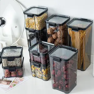 핫 세일 커버 냉장고 스토리지 박스 주최자 주석 주방 다층 플라스틱 빈 상자 직사각형 식료품 저장실 식품 저장 용기 세트