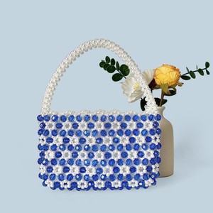 Sac à bandoulière bohème rétro pour femme, tendance, tissé à la main, géométrique, color-block, fleurs perlées - Product Image 2