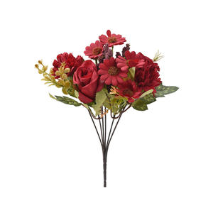 อุปกรณ์ประกอบฉากถ่ายภาพแนวชนบท ดอกเดซี่ ดอกกุหลาบเปอร์เซีย ดอกไม้ประดิษฐ์ จัดดอกไม้ ช่อดอกไม้พีลิสแบบถือ - Product Image 4