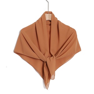 Foulard musulman carré en mousseline de soie perlée de couleur unie Malaisie Femmes en mousseline de soie Vente en gros Foulard Hijab - Product Image 4