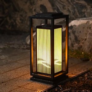 Lampadaire LED d'extérieur pour jardin, corps métallique, IP65, 4100K blanc neutre, abat-jour en verre, détecteur de mouvement, angle de faisceau 144°, éclairage dimmable - Product Image 2