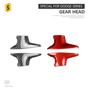 ES N-TZZ-190 In Fibra <span class=keywords><strong>di</strong></span> Carbonio Pomello Del Cambio del Cambio <span class=keywords><strong>di</strong></span> Stile Testa Caricatore Della Copertura Per Dodge Challenger SRT Viper SRT - Product Image 2