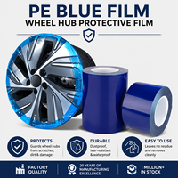 Film protecteur adhésif double face en PE bleu pour la réparation et l'installation des jantes de roues