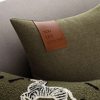 Housse de coussin carrée en chenille unie tissée à la main pour salon, 60*60cm, douce, pour canapé