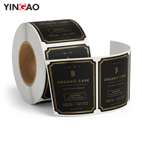 Étiquettes botaniques personnalisées en vinyle imperméable avec impression UV dorée, résistantes à la chaleur, noires, festonnées, en rouleau, luxueuses, élégantes et exquises