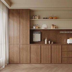 מזנון מודרני בסגנון עתיק מעץ אגוז שחור של JINGSHUN, עץ מלא, גובה מתכוונן, ארון אחסון יוקרתי, ריהוט לבית - Product Image 3